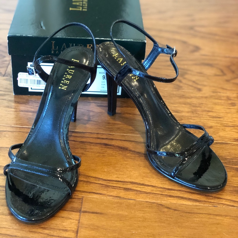 Ralph Lauren black patent leather heels